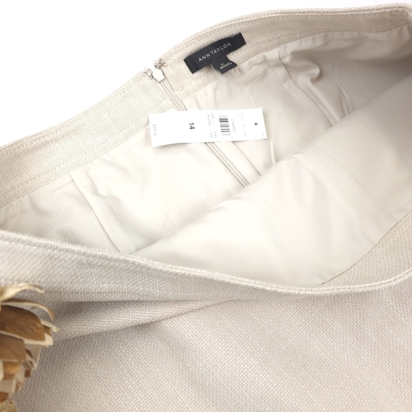 New Ann Taylor Elegant Cream Button Skirt Sz 14 - Picture 5 of 9